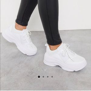 White chunky sneakers